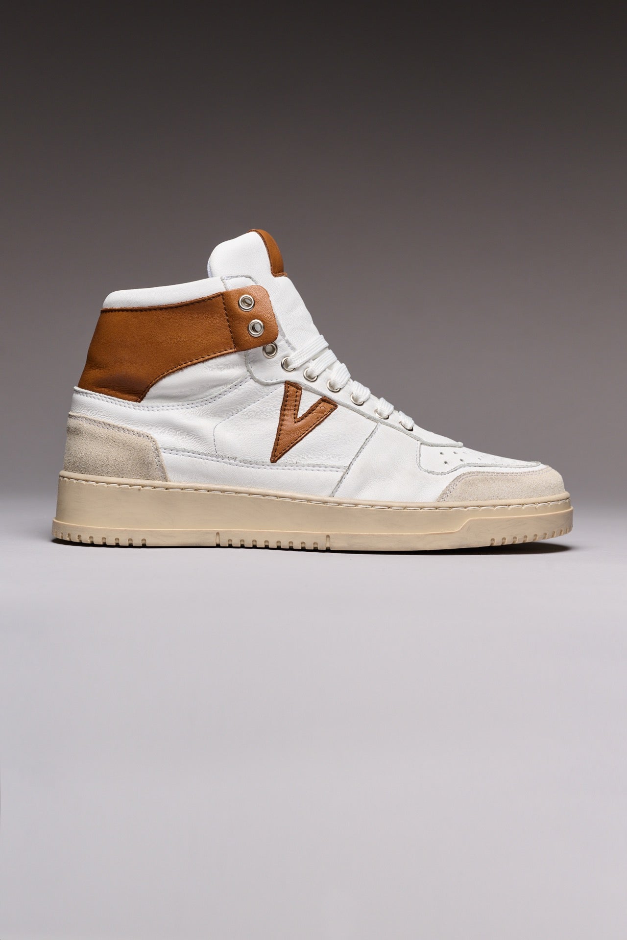 COLLEGE HIGH - High Sneakers with Leather Back and Insert