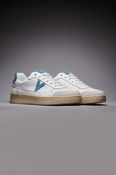 COLLEGE - Sneakers Bianca con retro e inserto Jeans