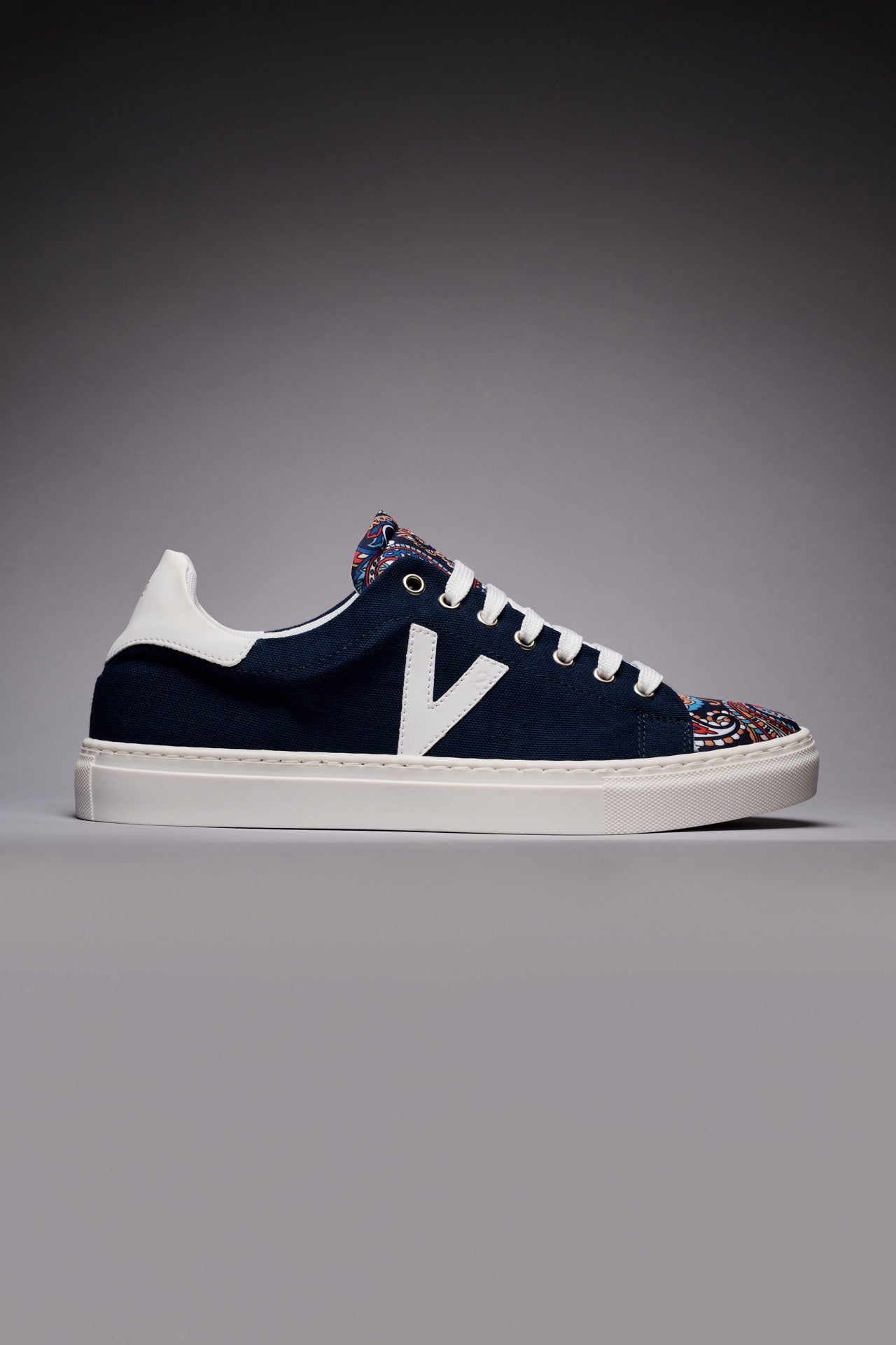 NUVOLA - Sneakers in tela Blu con linguetta in Tessuto V2