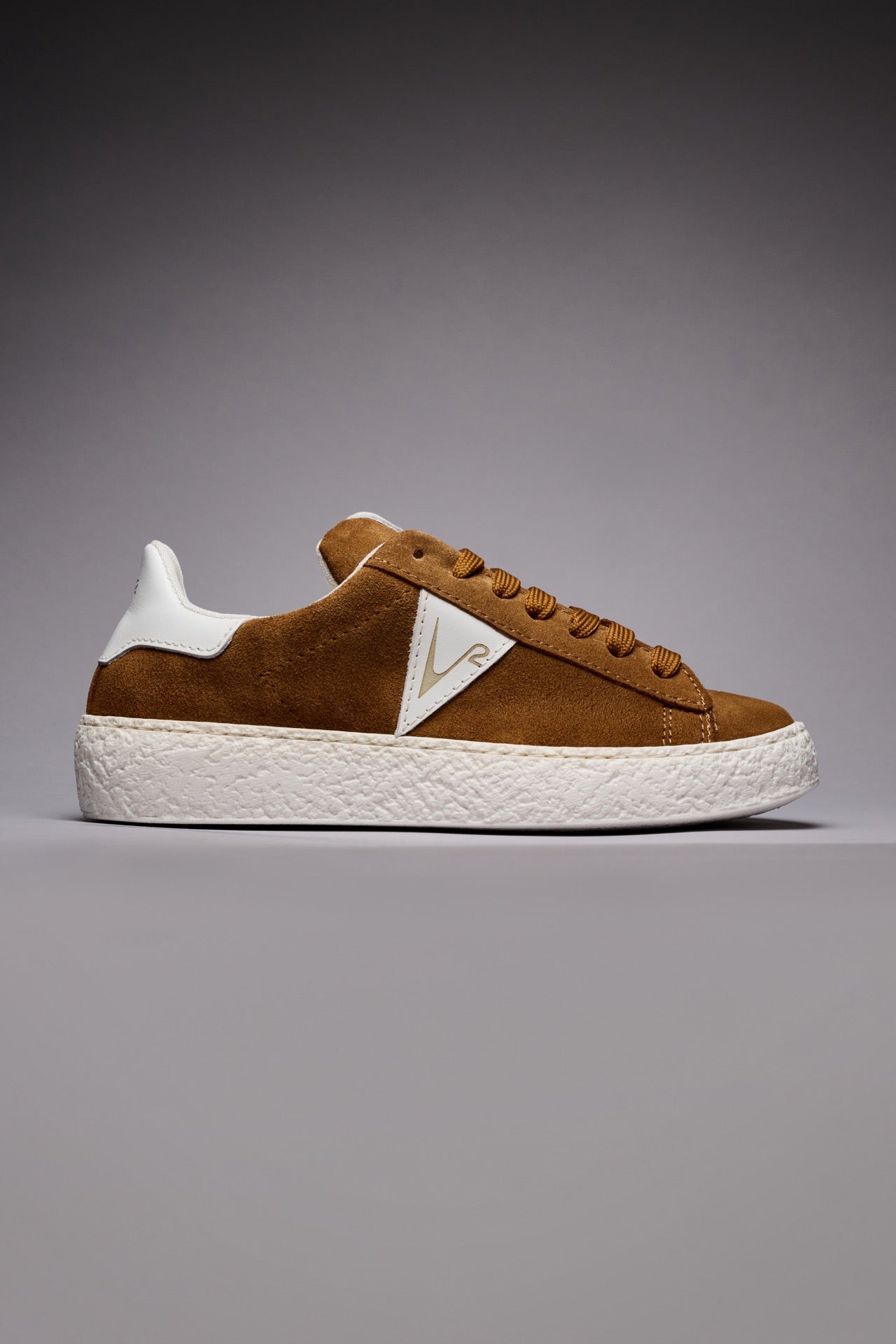 OLLIE - Sneakers in pelle scamosciata Cuoio con inserti Bianchi