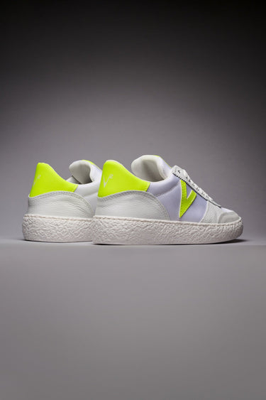 ATENA - Low-soled sneakers White with rubber inserts Fluorescent Yellow