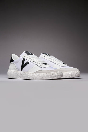 ATENA - Low-top white sneakers with black rubber inserts