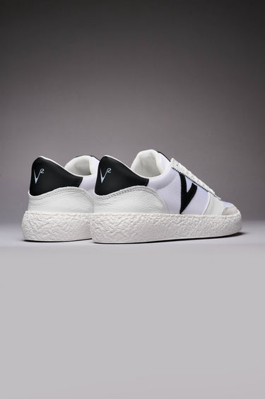 ATENA - Low-top white sneakers with black rubber inserts