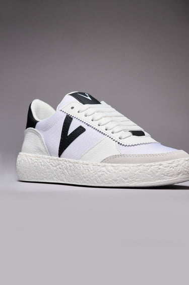 ATENA - Low-top white sneakers with black rubber inserts