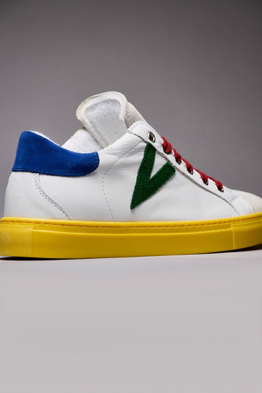 OLYMPIC RAINBOW - Sneakers con suola gialla, inserti e lacci multicolor