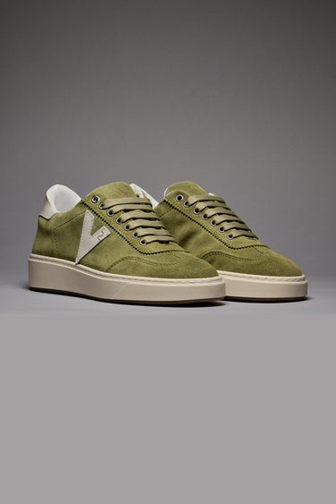 SUÈDE - Pesto suede sneakers with inserts and white back