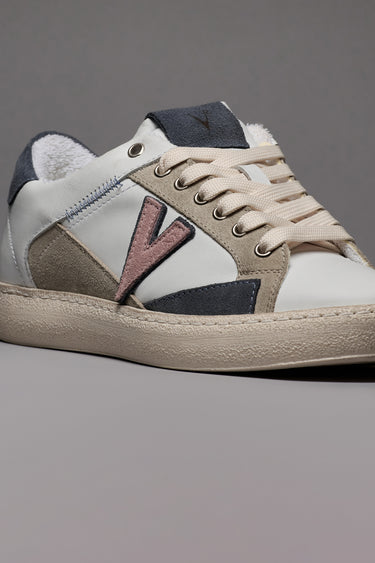 PABLITO - Sneakers con inserti Jeans Sabbia e Rosa e Ricami