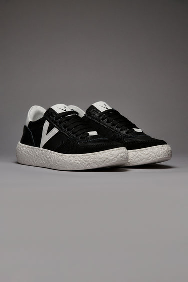 ATENA - Black low-top sneakers with white rubber inserts