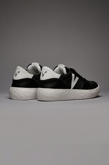 ATENA - Black low-top sneakers with white rubber inserts