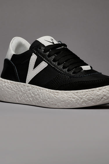 ATENA - Black low-top sneakers with white rubber inserts