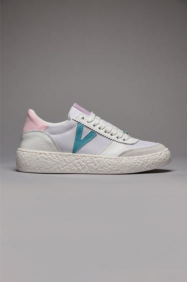 ATENA MULTICOLOR - Sneakers a suola bassa Bianca con inserti gommati Multicolor Pastello