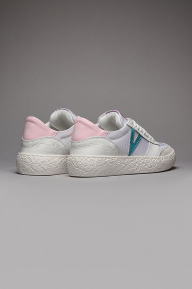 ATENA MULTICOLOR - Sneakers a suola bassa Bianca con inserti gommati Multicolor Pastello