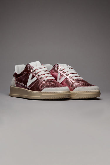 COLLEGE LAMÉ - Pink Laminated Leather Sneakers