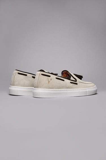 SANTORINI - Sabbia moccasin with tassels
