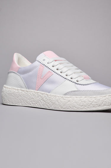 ATENA - Low-top sneakers in white with pink rubber inserts