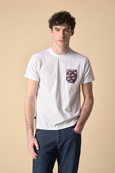 White Stretch T-Shirt with Pocket in V2 Fabric