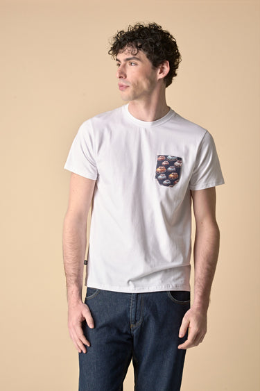 White Stretch T-Shirt with Pocket in V2 Fabric
