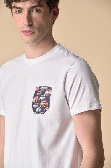 White Stretch T-Shirt with Pocket in V2 Fabric