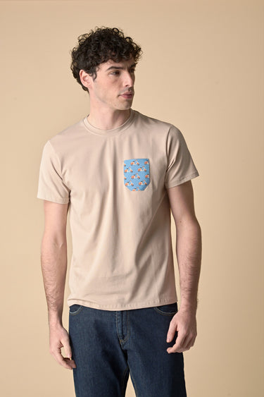 Stretch Sand T-Shirt with Pocket in V2 Fabric