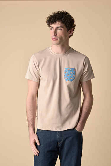 Stretch Sand T-Shirt with Pocket in V2 Fabric
