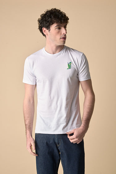 T-Shirt Bianca con ricamo Mojito e stampa sul retro