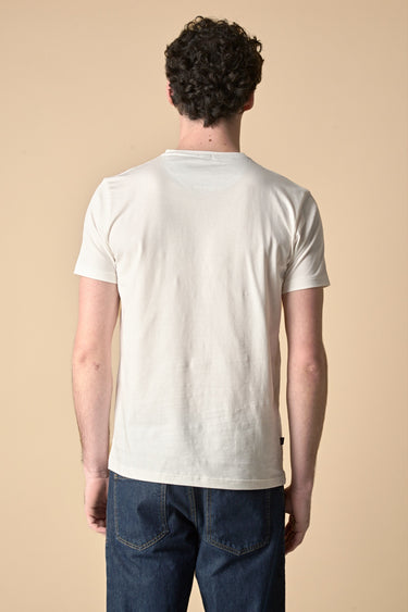 T-Shirt Panna stampa Supercar con inserto e interno collo in tessuto V2