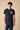 Blue T-Shirt with Denim Pocket and Fluorescent Embroidery