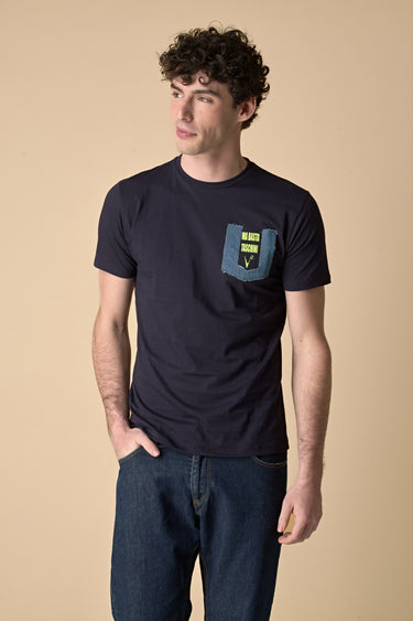 T-Shirt Blu "Ma basta Taschini"