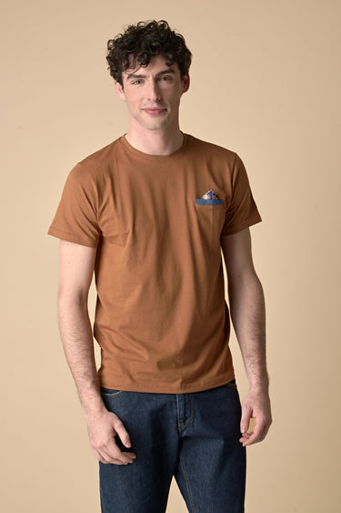 T-Shirt Tabacco con Pochette in tessuto V2