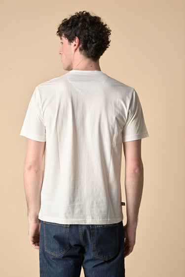 T-Shirt Bianca con Taschino e Patch ricamato in tessuto V2