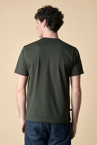 T-Shirt Verde Militare con Taschino e Patch ricamato in tessuto V2