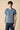 T-Shirt tinto capo marmorizzato Blu con Ricami a Contrasto