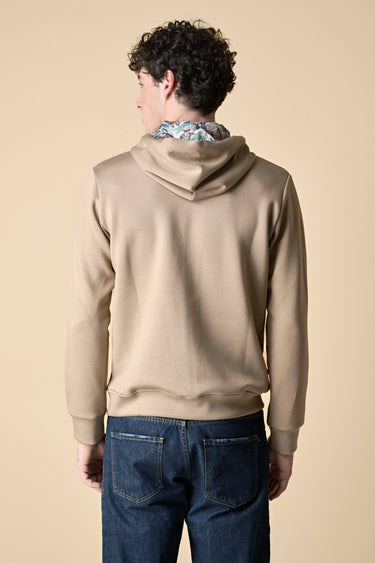 Sand Zip-Up Hoodie with Pocket and Fabric Patch V2