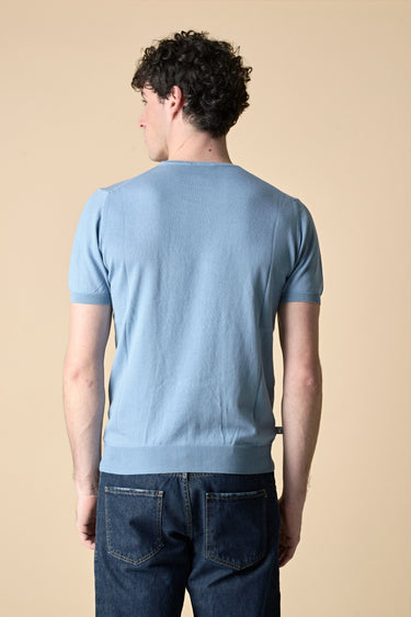 T-Shirt in maglieria puro cotone Azzurra