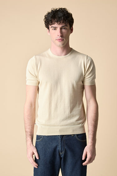 T-Shirt in maglieria puro cotone Sabbia