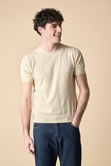 T-Shirt in maglieria puro cotone Sabbia