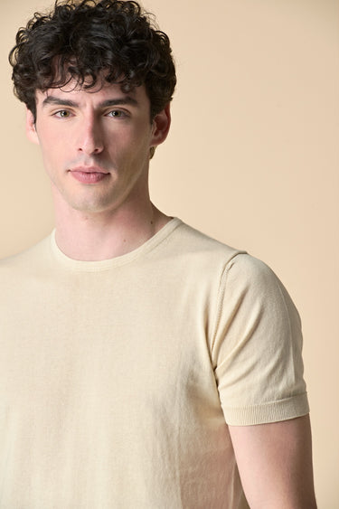 T-Shirt in maglieria puro cotone Sabbia