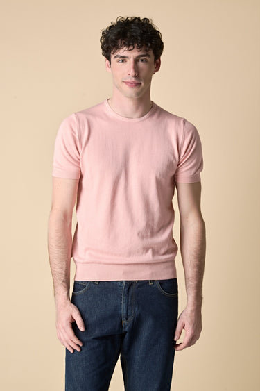 T-Shirt in maglieria puro cotone Rosa Cipria