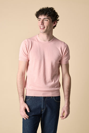 T-Shirt in maglieria puro cotone Rosa Cipria