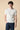 T-Shirt in maglieria puro cotone gessata Panna