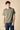 T-Shirt girocollo in maglieria Verde Militare con collo taglio vivo e dettagli in tessuto V2