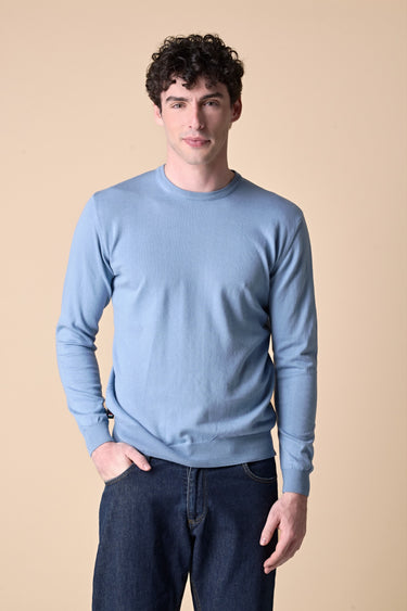 Maglioncino Puro Cotone Azzurro