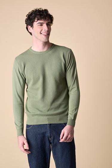 Maglioncino Puro Cotone Punto Riso Pesto
