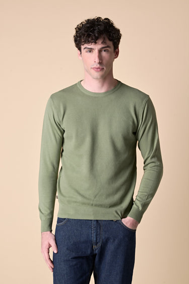 Maglioncino Puro Cotone Punto Riso Pesto