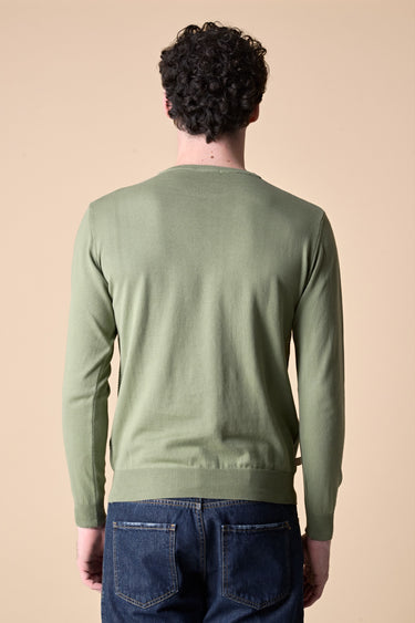 Maglioncino Puro Cotone Punto Riso Pesto