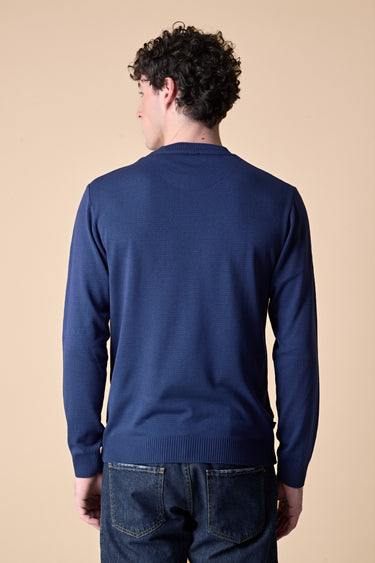 Maglioncino Blu con intarsio Macchina