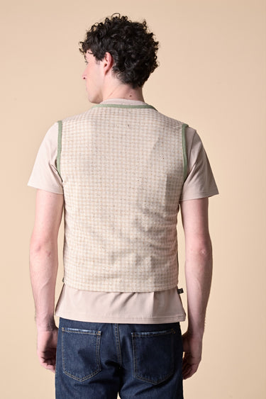 Pesto Premium Single-Breasted Vest with Embroidered Pocket and V2 Fabric Back