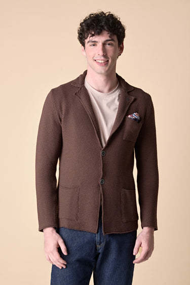 Giacca Monopetto Links Moro con pochette e interno collo in tessuto V2