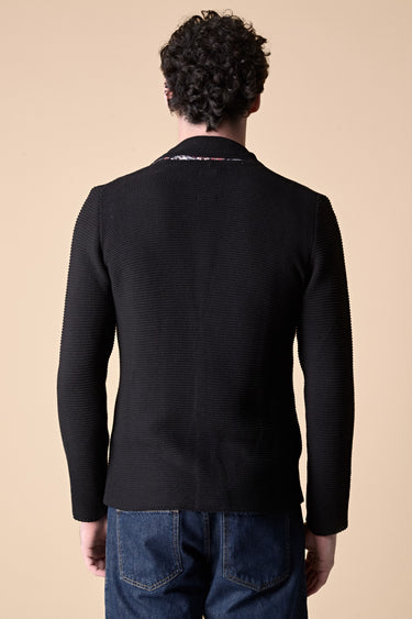 Giacca Monopetto Links Nero con pochette e interno collo in tessuto V2