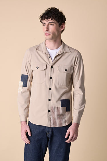 Sand Patchwork Jersey Saharan Jacket